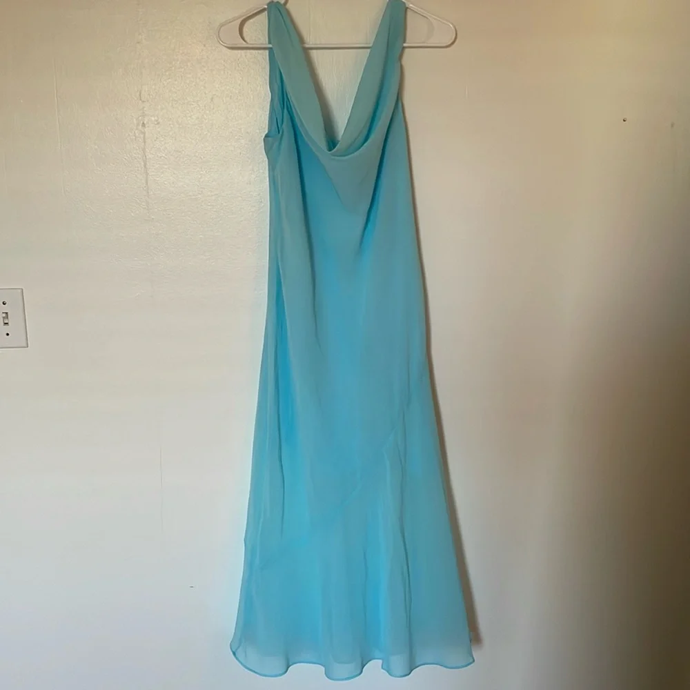 Blue Cowl Neck Abercrombie and Fitch Midi Dress - Picture 3 of 6